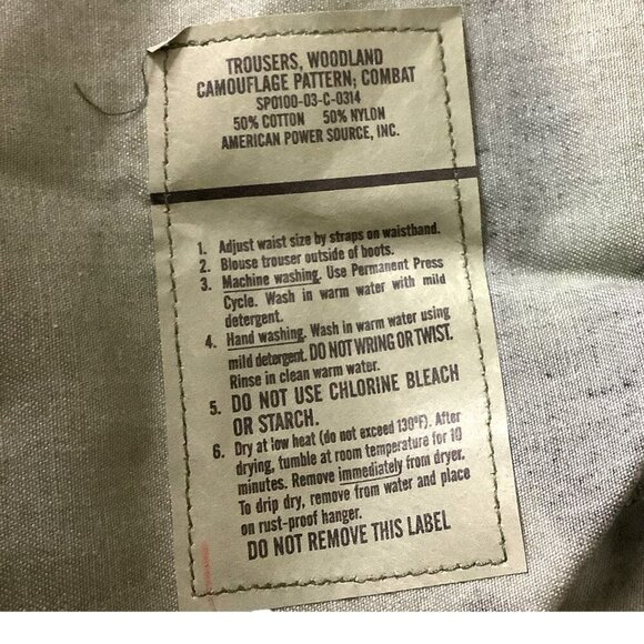 NATO Issued Woodland Camouflage Military Pants XL Long Adjustable Waist Cotton - Picture 5 of 13